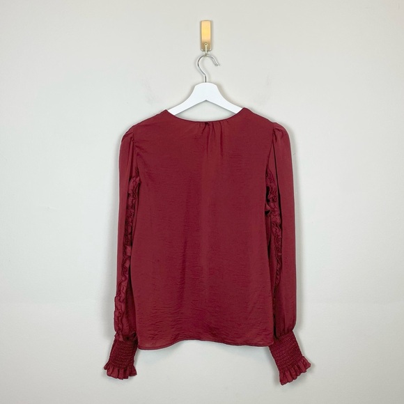 Sam Edelman Varick V-Neck Satin Blouse Size Medium - Picture 7 of 9